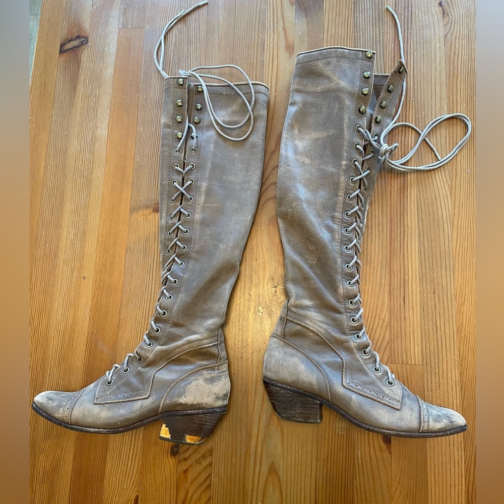 Jeffery Campbell/Free People Joe Lace-Up Over-the -Knee Boot